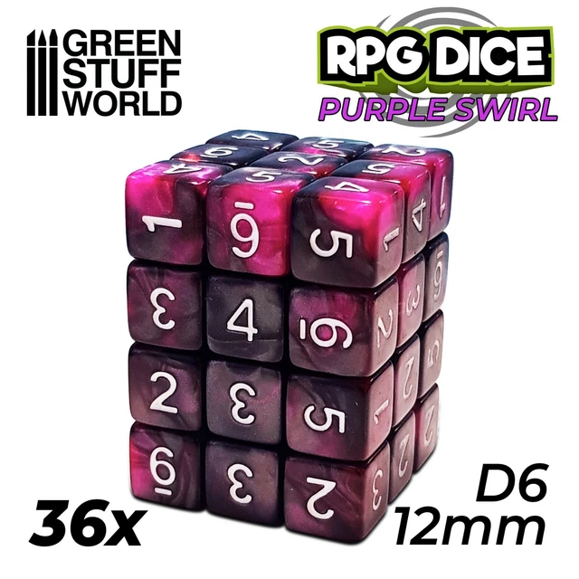 36 Dés D6 12mm - Rouge Et Jaune Transparent - Pour Wargames, RPG - Marque Green Stuff World