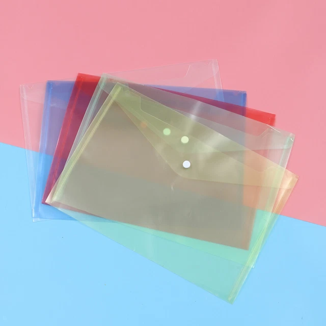 Lot De 4 Pochettes Zippées A5 En Cuir PU - Avec Fenêtre Et Emplacement Carte - Pour Billets, Documents (28x16 Cm)