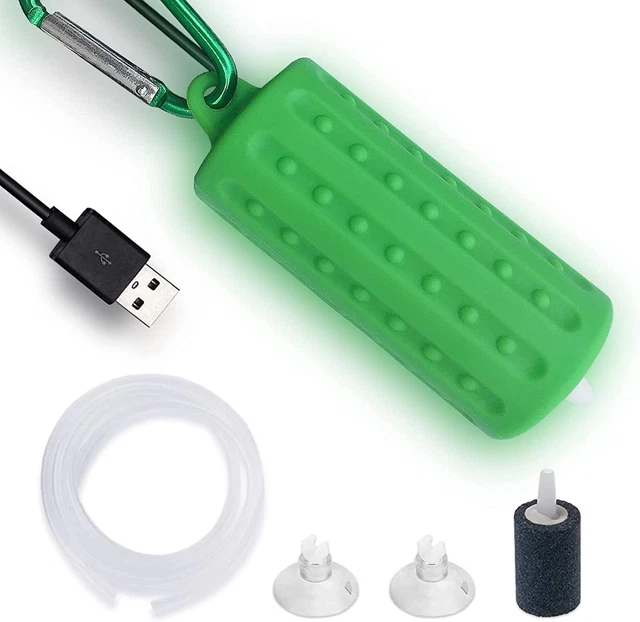 Aquarium USB Air Pump Ultra Quiet Nano Air Pump for Fish Tank with Hanging Buckl