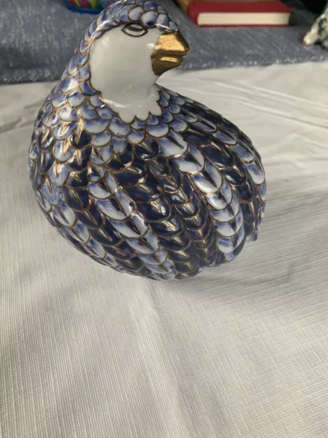 Vintage Quail Bird Figurine Figure Hand Painted Porcelain
