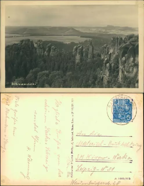 Ansichtskarte Bad Schandau Schrammsteine 1930