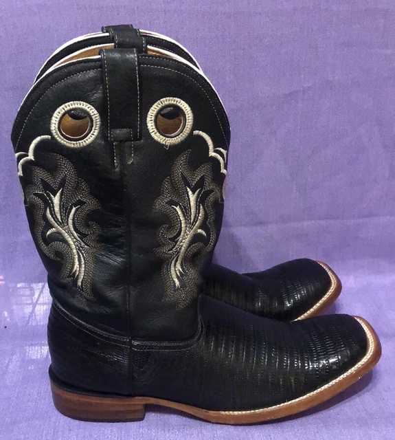 USED MEN’S EL Patron Lizard Print Cowboy Boots Size 29.5 Or US 11 £41.