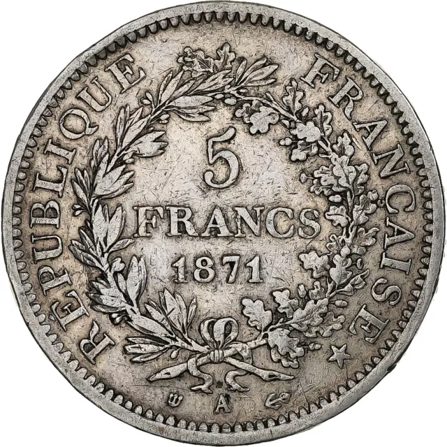 [#1305860] France, 5 Francs, Hercule, 1871, Paris, Camélinat, Argent, TB+, Gadou 2