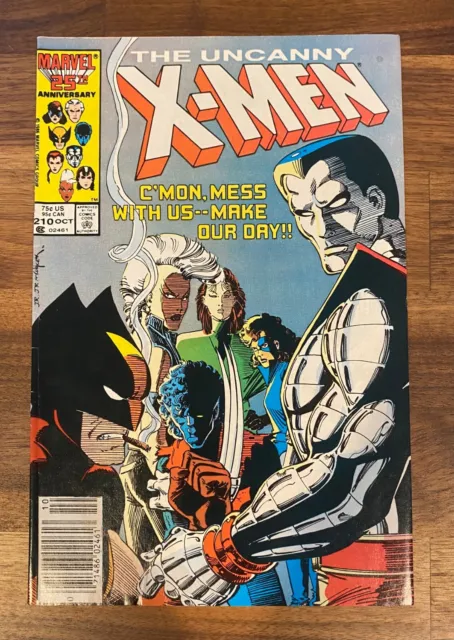 1986 Marvel The Uncanny X-Men #210 Comic Book Lot Newsstand Marauders 1st app