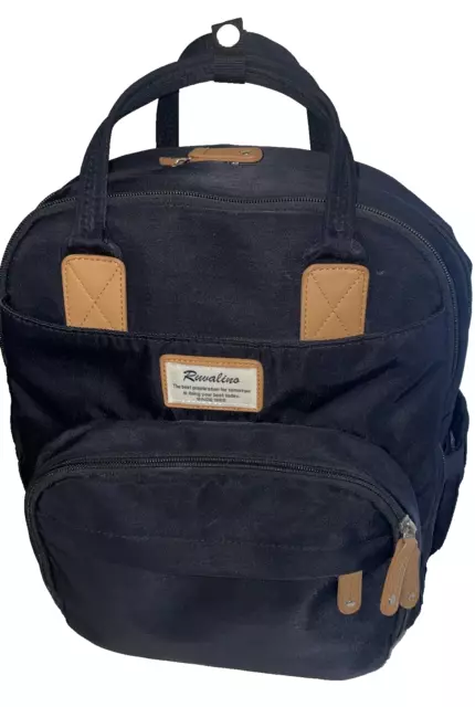 Ruvalino Diaper Bag /Backpack Black Multifunctional All In One Travel Bag.