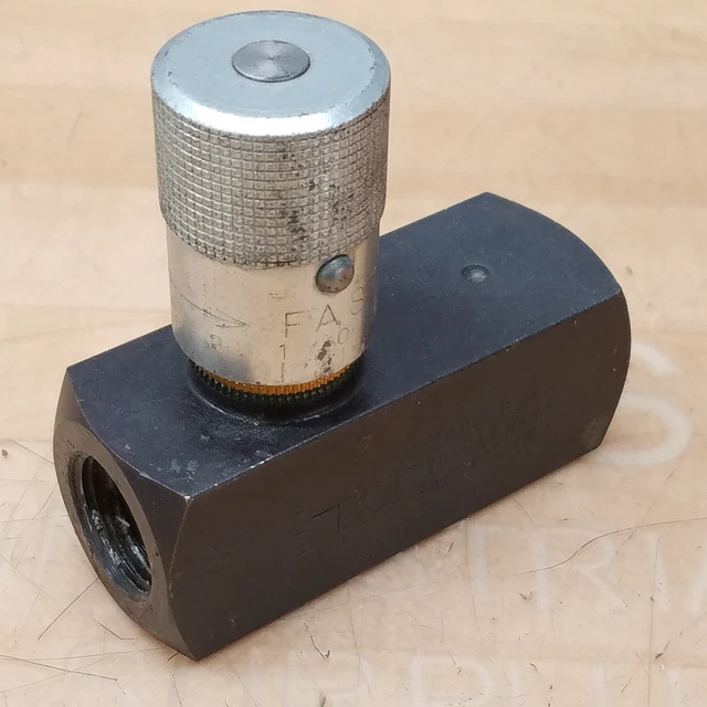 PARKER F1200S HYDRAULIC Flow Control Valve, 3/4" NPT, 3000 PSI USED