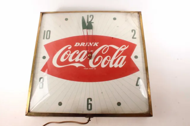 Vintage Fishtail Drink Coca Cola Soda Pop Advertising Pam Electric Wall Clock