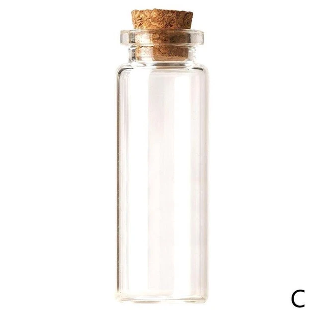 5ml- 16*50*6mm Small Glass Bottles with Cork Stopper Set of 5 Tiny Vials for St