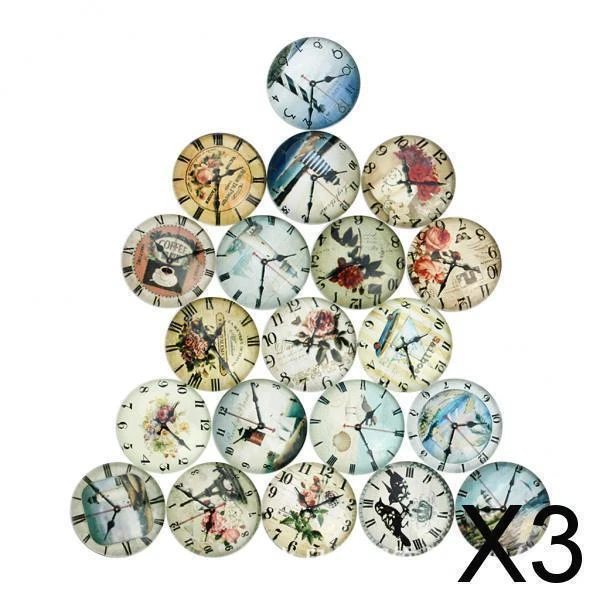 3X 20 Stück Uhr Glas Flatback  Kuppel Cabochons für Handwerk 12mm