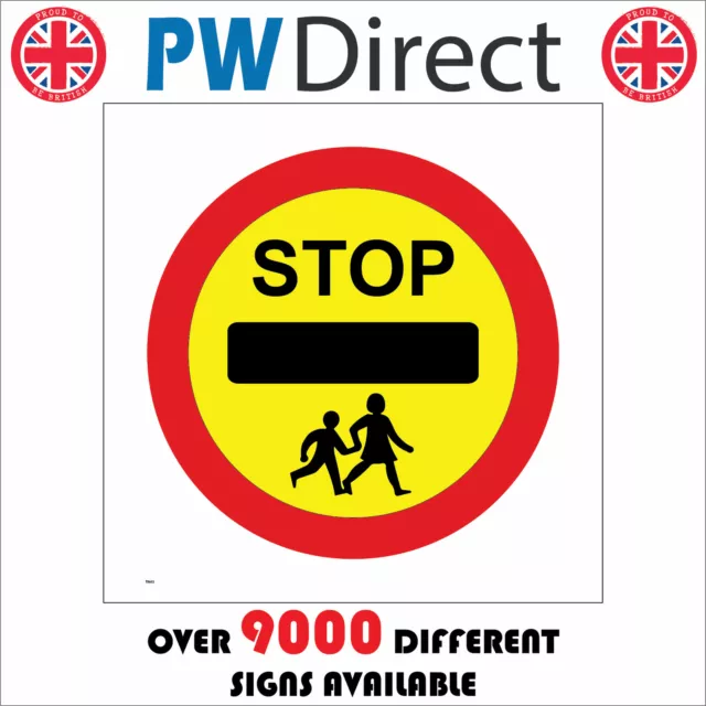 Tr603 Stop Children Crossing Sign Road School Slow Vehicles Speed Safety Traffic