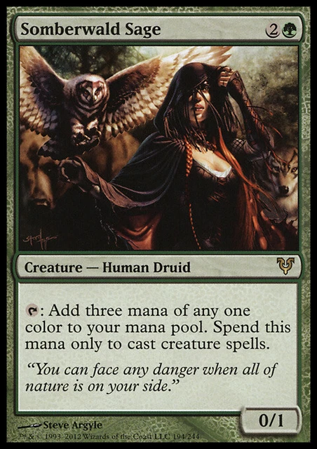 Somberwald Sage 1x FOIL AVR MTG Avacyn Restored Rare NM green Somberwald Sage 1x FOIL AVR MTG Avacyn Restored Rare NM green