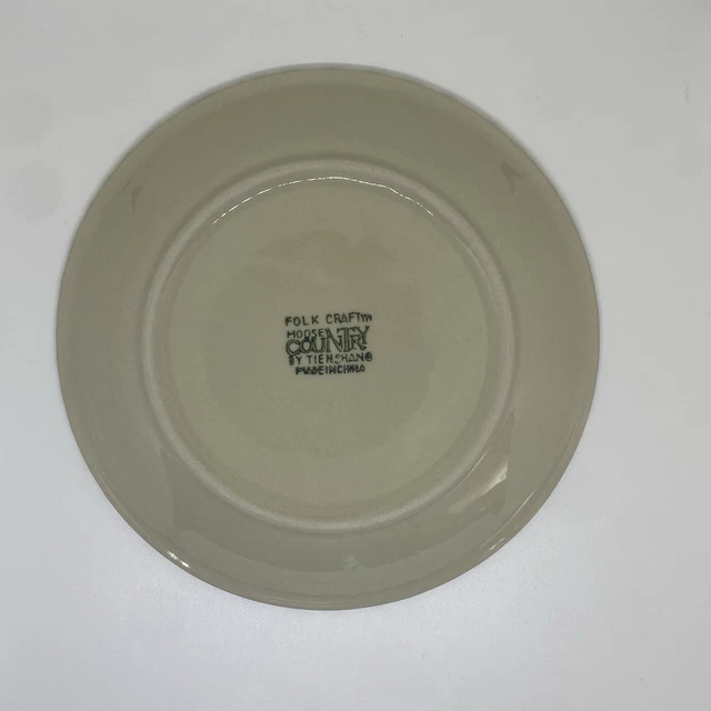 3) TIENSHAN FOLK Craft Moose Country Salad Appetizer PLATES