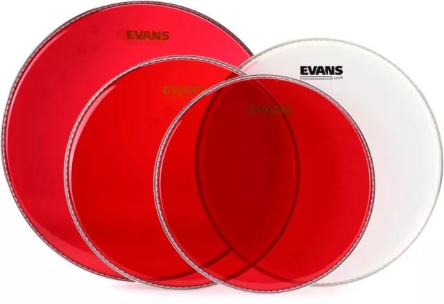 Evans Hydraulic Red 4-piece Tom Pack - 12/13/16 inch with Free 14 inch UV1