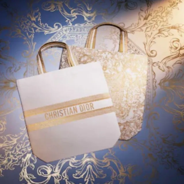 Christian Dior GARDEN OF DREAMS holiday Tote Bag  Gold VIP Gift 2023
