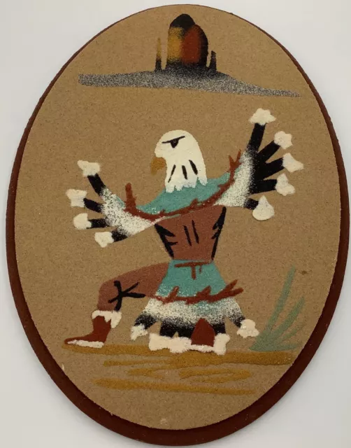 Vintage Native American Navajo Sand Painting Eagle Dancer by Arnold Begay