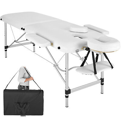 Table Banc Lit de Massage pliante Cosmetique en Aluminium esthetique blanc + sac
