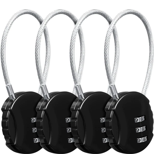 4 Pieces Combination Lock 3 Digit Outdoor Padlock for School Gym Locker, Sp H8W8