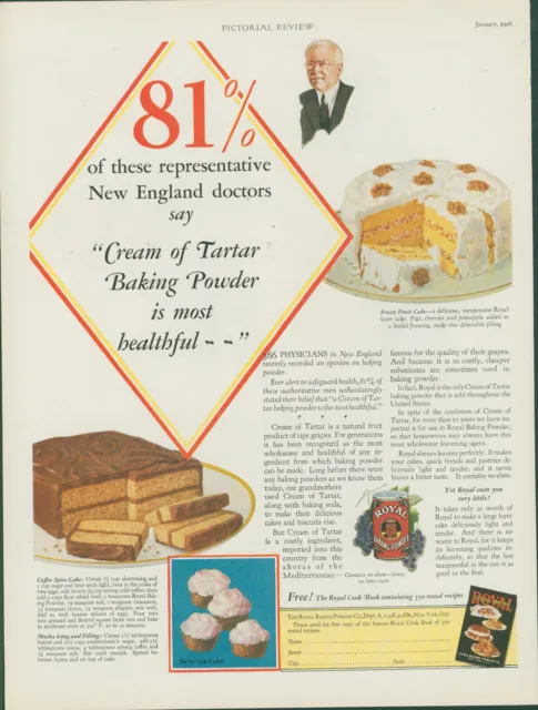 1928 Royal Baking Powder Frosty Fruit Cake Coffee Spice Mocha Vtg Print Ad PR5