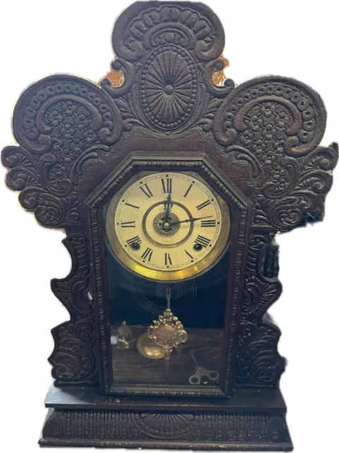 Made Late 1800’s! VERY RARE antique clock INGRAHAM mantel Good working condition