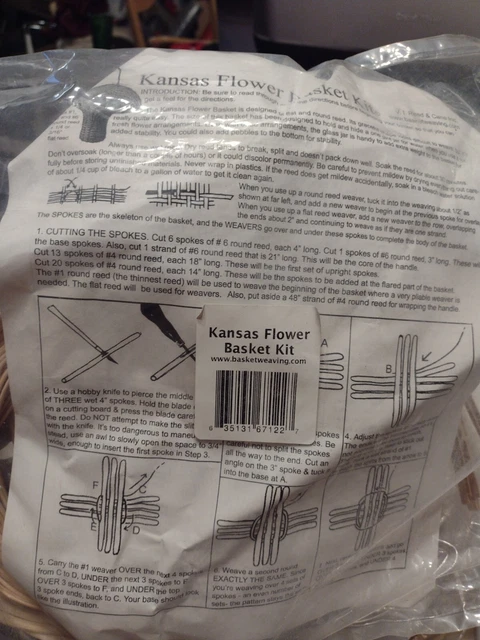 Kit de tejido de cesta de flores de Kansas con instrucciones