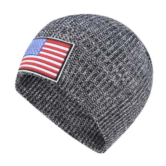 UNISEX AUTUMN WINTER America National Flag Elastic Knitted Hat Outdoor ...
