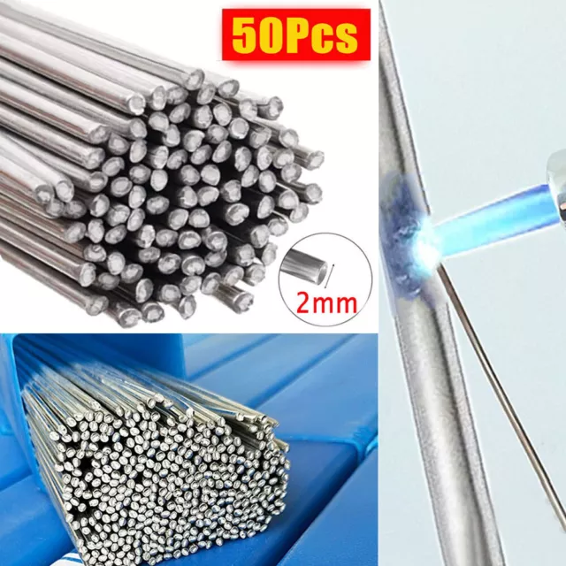 50pcs Low Temperature Melt Aluminum Welding Rods Universal Silver