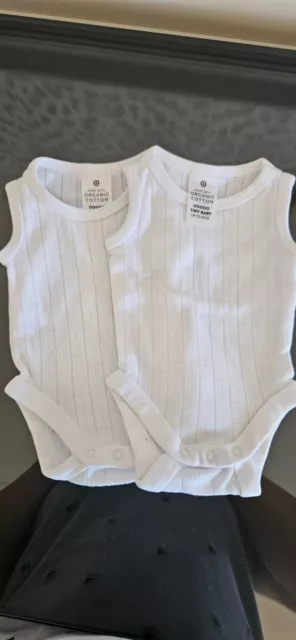 Target Baby Singlets Organic Cotton Size 00000 X 2 Pack