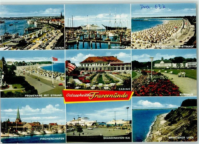 40025683 - 2401 Travemuende Giant Map Harbor Marina Promenade with Beach