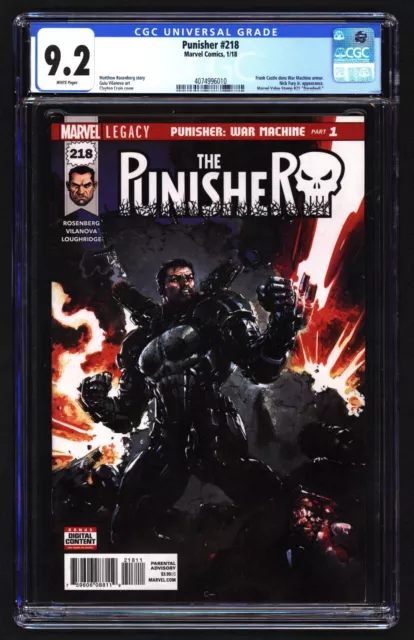 PUNISHER #218 | CGC 9.2 | Marvel 2018 | Frank Castle dons War Machine Armor!