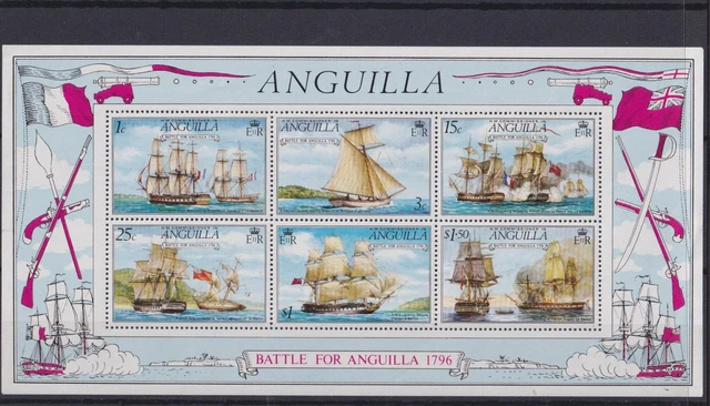 Karibische Inseln Anguilla seeschlacht Schiffe Schiffahrt Marine postfrisch MNH