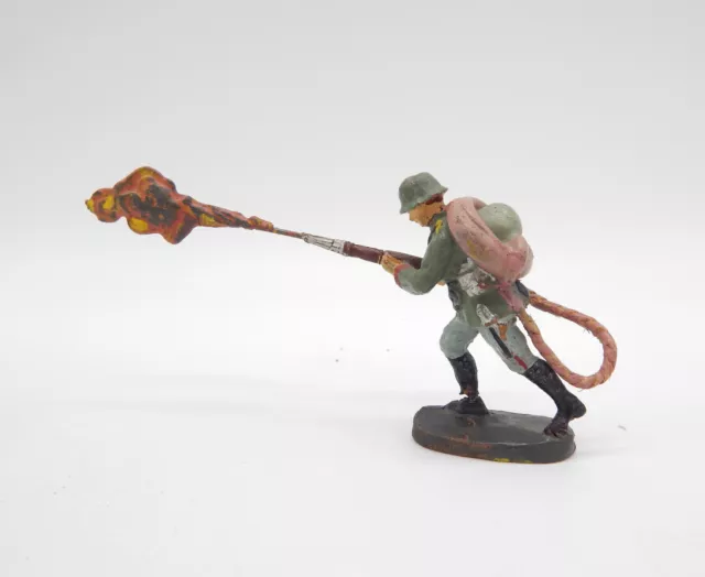 Lineol Deutscher Soldat mit Flammenwerfer - Vintage 2