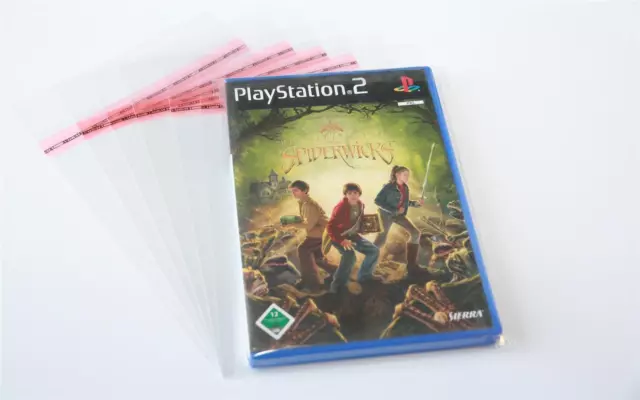 100 St. Schutzhüllen für Playstation 2 / PS2 verschließbar mit Klappe glasklar