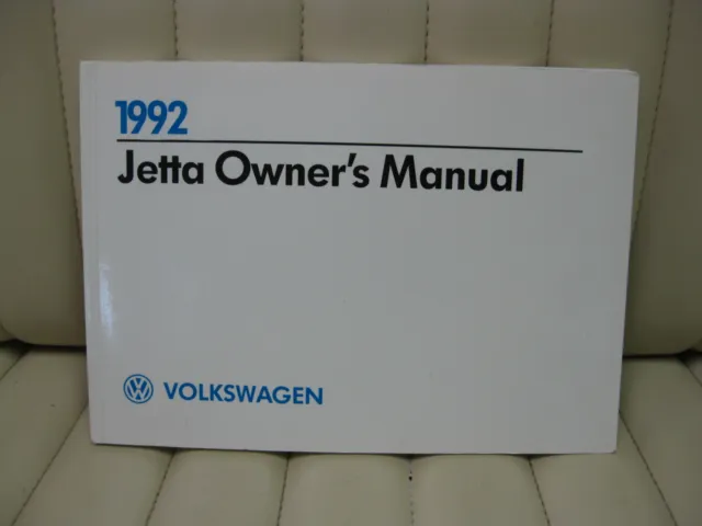 1992 Volkswagen VW Jetta  Car Owners Instruction Book Glove Box Manual