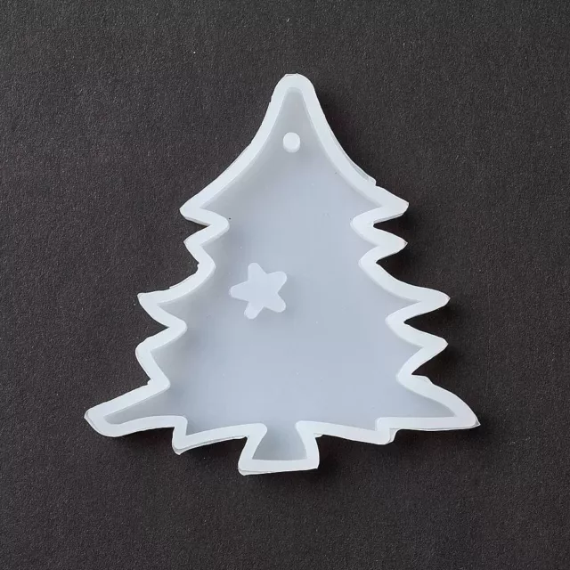 1pz stampo silicone resina fai da te ciondolo albero di natale stella 68x67mm