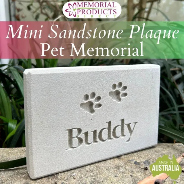 Mini Sandstone Pet Memorial Plaque Deeply Engraved - 10 Characters