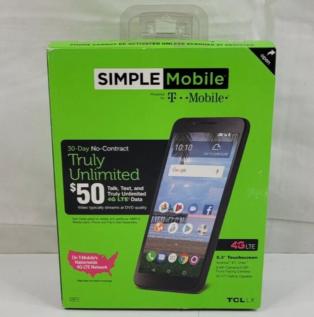 Portable Simple SIMPLE PORTABLE TCL LX 4G LTE Prépayé Cellule Téléphone Smart Neuf ...