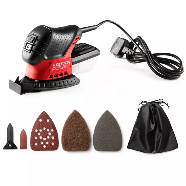 Electric Detail Sander Mouse Hand Palm Mini 240V 75W + Dust Box + Sanding Sheets