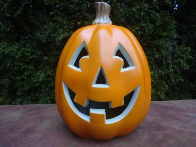 12" Jack-o'-lantern Light-up Halloween Blow Mold Pumpkin Display