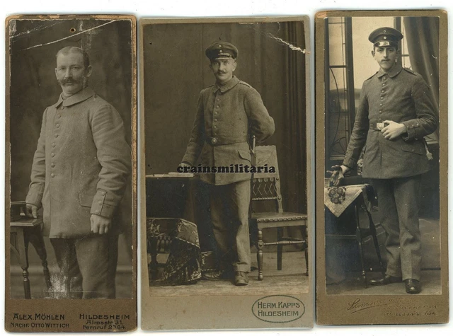 3x Orig. Foto CDV Portrait Soldaten in HILDESHEIM
