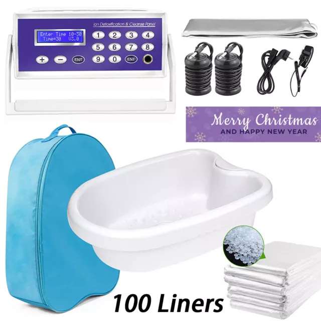 Ionic Foot Bath Spa Detox Machine for Parent Health w/ Storage Bag + 100 Liners