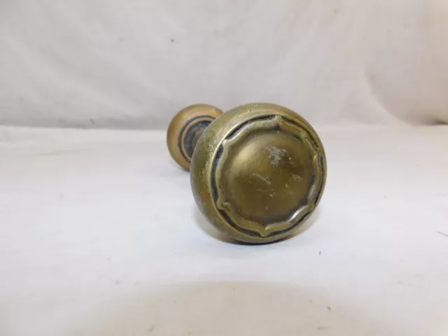 1800's Antique DOOR KNOB SET Solid Brass VICTORIAN Style ORNATE 2