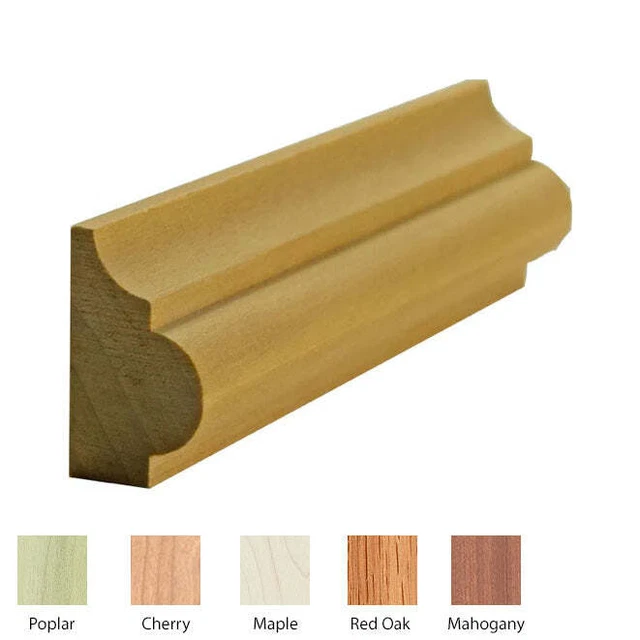 Base Cap Moulding EWBC27, 3/4" x 1-1/4 Nose and Cove Trim for Baseboard Unfinish