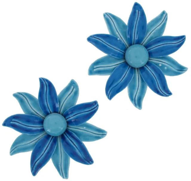 Vintage Pair Blue Flower Shoe Clip Set Of 2