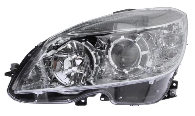 Phare Avant Gauche électrique Pour Mercedes Classe C W204 (2007-2011) - Marque TYC - Neuf - Chrome