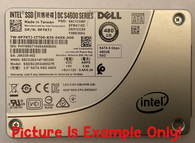 P7KTJ DELL INTEL DC S4600 480GB SATA 6Gbps 2.5'' SSD 0P7KTJ SSDSC2KG480G7R