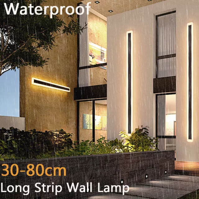 Modern LED Wall Light Sconce Waterproof Outdoor Lamp Exterior Lights Long Strip