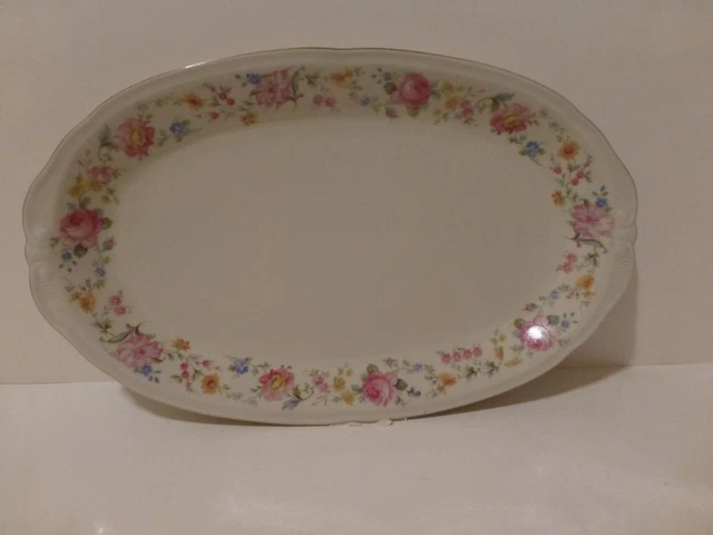 Vintage Oscar Schaller, Winterling China Platter, Bavaria Floral Gold Trim  (SZ3