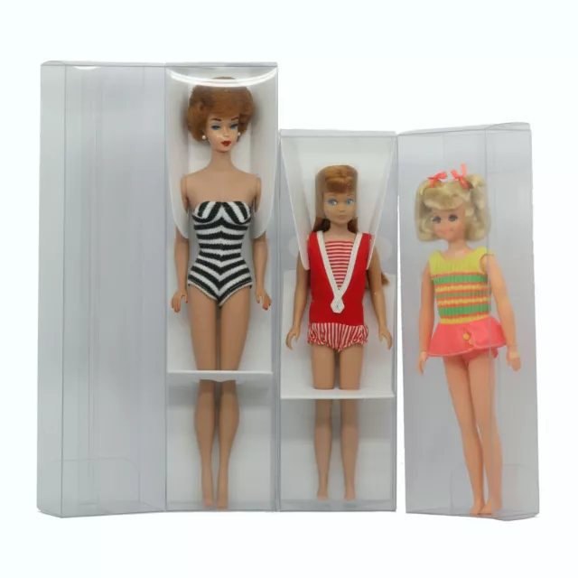 Clear Box Starter Pack - 2 Barbie doll-sized boxes, 2 Skipper doll-sized boxes