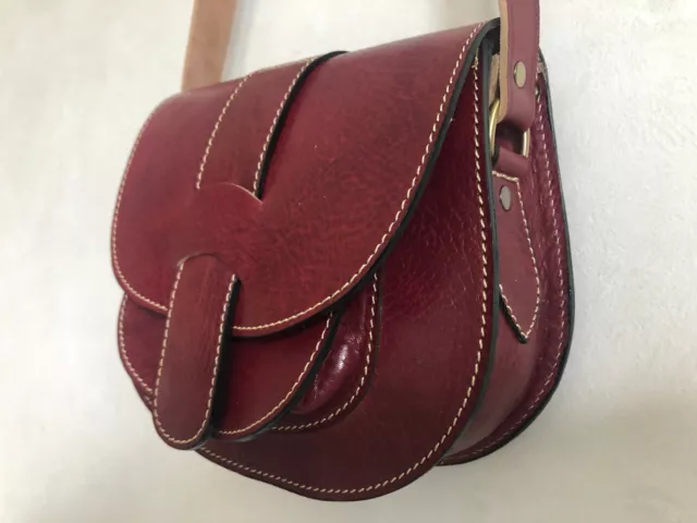 Joli petit sac à main artisanal en cuir véritable Fait-main, NEUF jamais servi