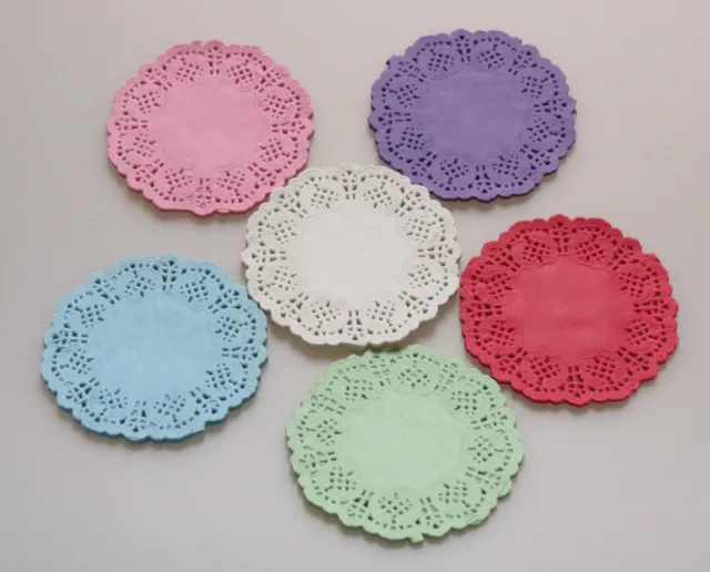 Paper Lace Doilies 3.5" 4.5" 5.5" colour Wedding Craft Scrapbooking Party Cake